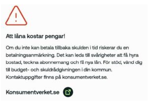 Informationbild om kreditlån